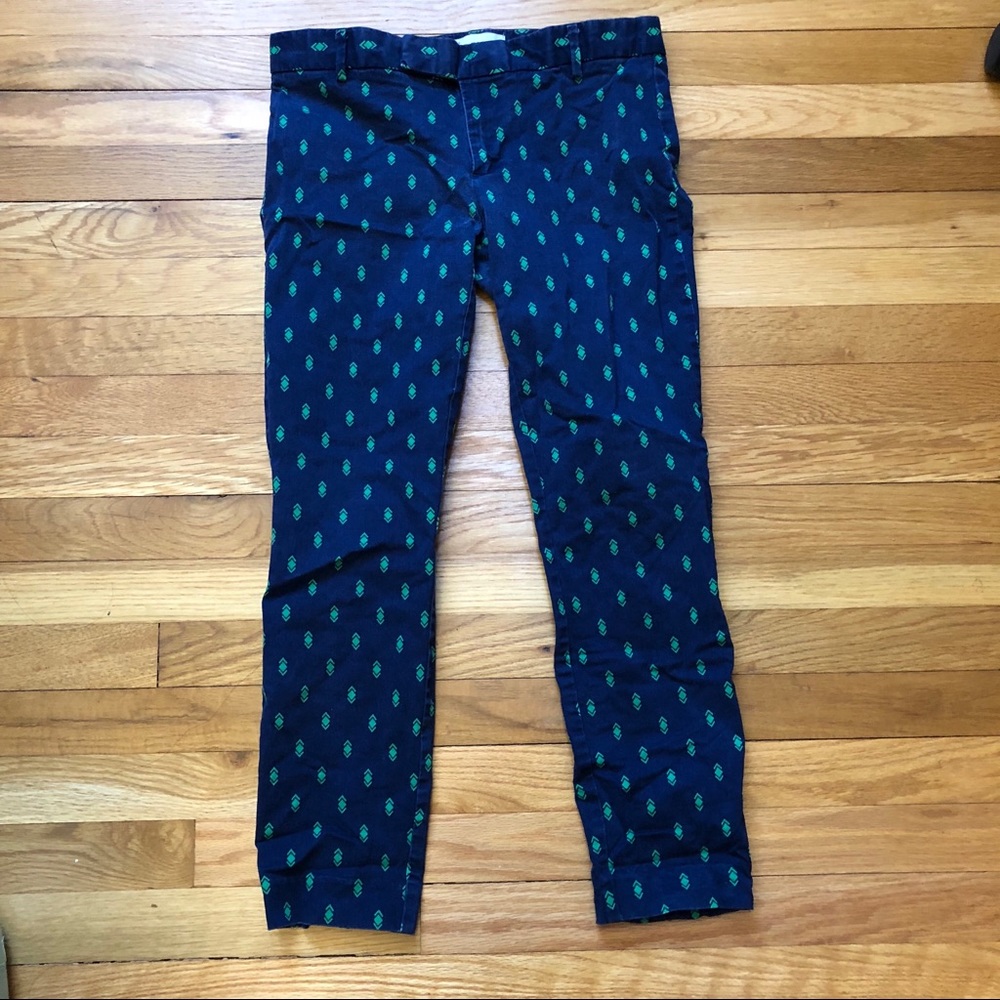 GAP printed navy cropped pants 4